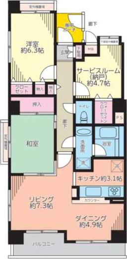 ランドコート調布南(2SLDK/3階)の間取り写真