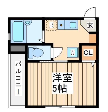 メルディア鹿島田(1K/2階)の間取り写真