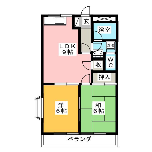 キャピトルヒルズI(2LDK/1階)の間取り写真
