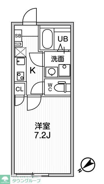 TS CUOREお花茶屋(1K/1階)の間取り写真