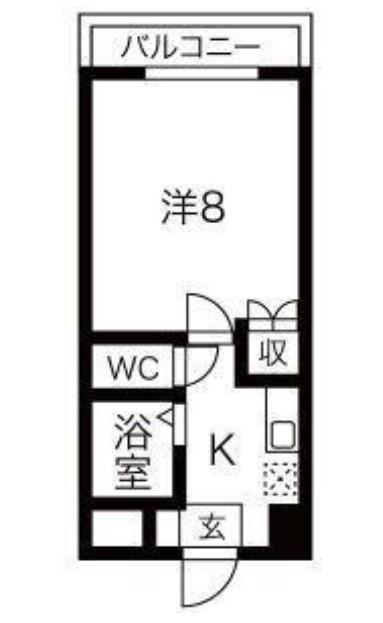 JPレジデンス新大宮(1K/8階)の間取り写真