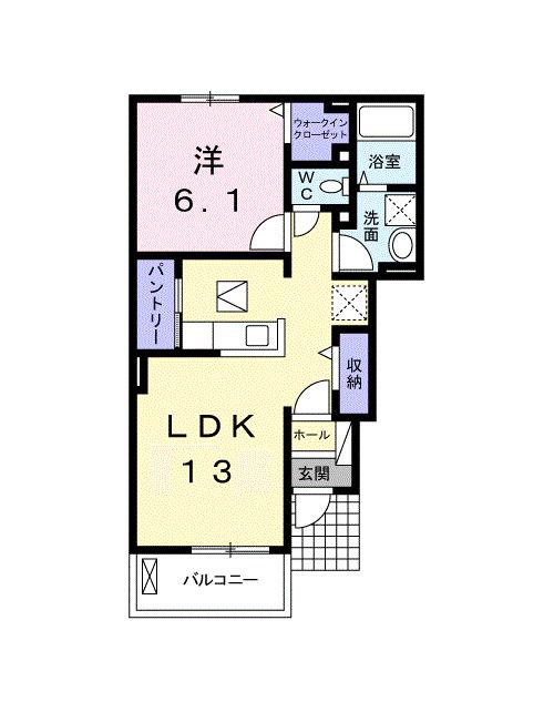 ブルゴーニュB(1LDK/1階)の間取り写真