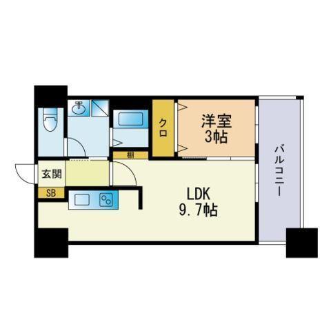 アリエス学研都市Ⅱ(1LDK/5階)の間取り写真