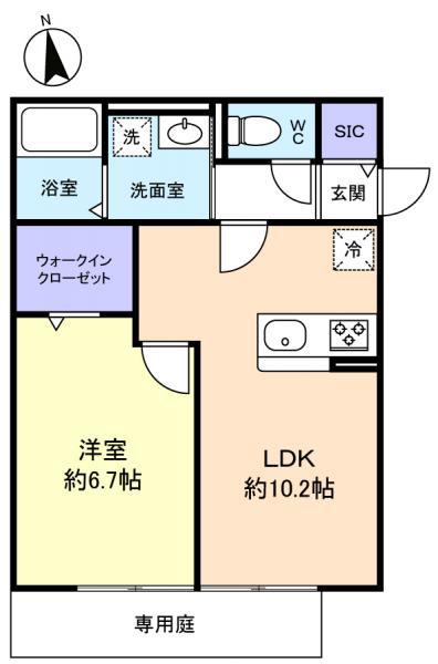 エンブリオ(1LDK/1階)の間取り写真