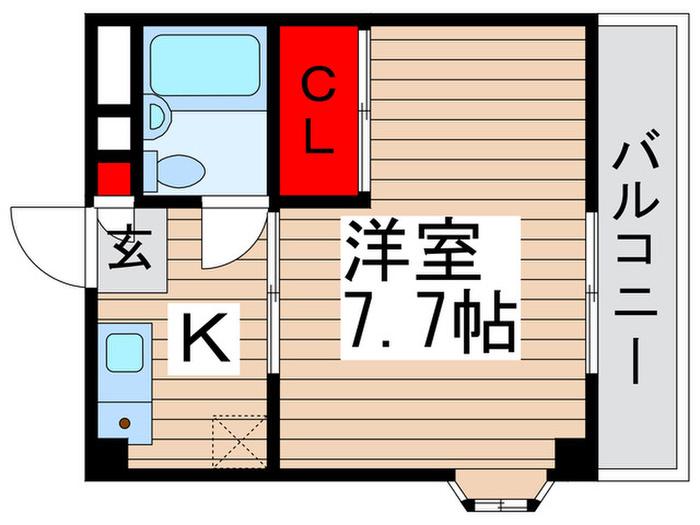 メゾンドココット(1K/2階)の間取り写真