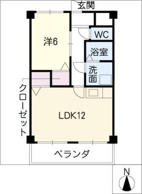 リヴェールチエ(1LDK/3階)の間取り写真