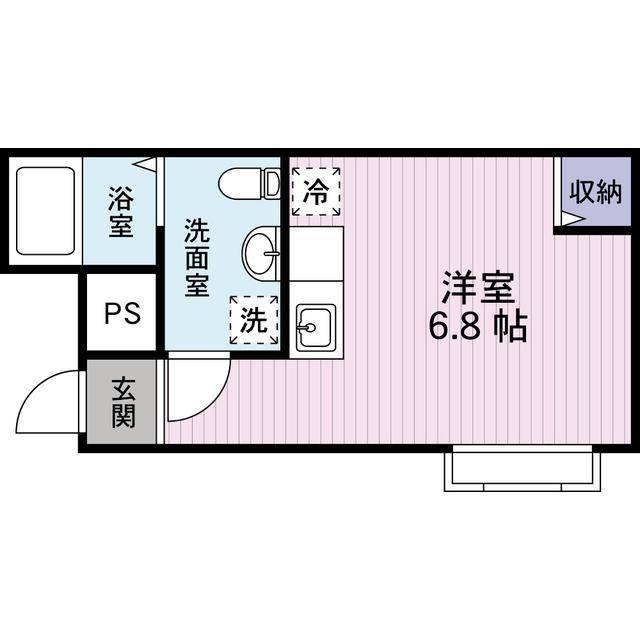 エミネックス新都心IV(ワンルーム/2階)の間取り写真