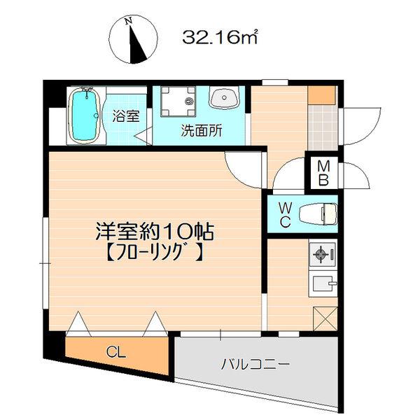 アーバンステージ藤ヶ丘(1K/1階)の間取り写真