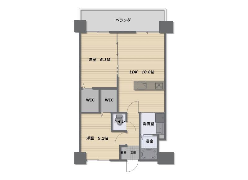 ESANTERRACE喜屋武(2LDK/2階)の間取り写真
