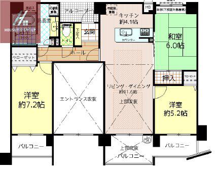 ル・グランデ今里駅前(3LDK/2階)の間取り写真