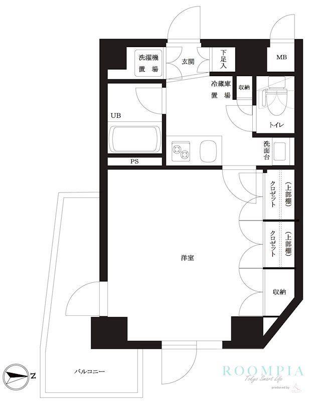 ルーブル高田馬場参番館(1K/2階)の間取り写真