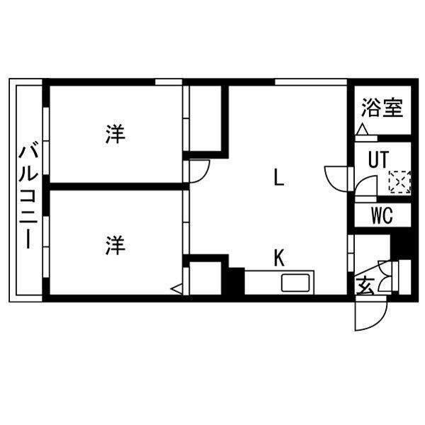 ソレイユ琴似(2LDK/1階)の間取り写真