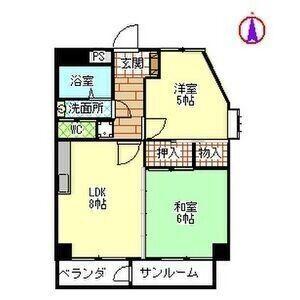 アーク302(2LDK/5階)の間取り写真