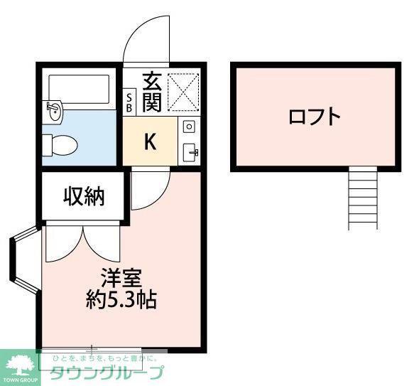 ユニベル中原(1K/2階)の間取り写真