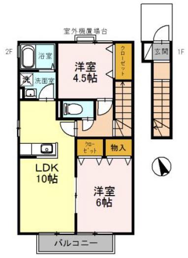 シーショア五色山(2LDK/2階)の間取り写真