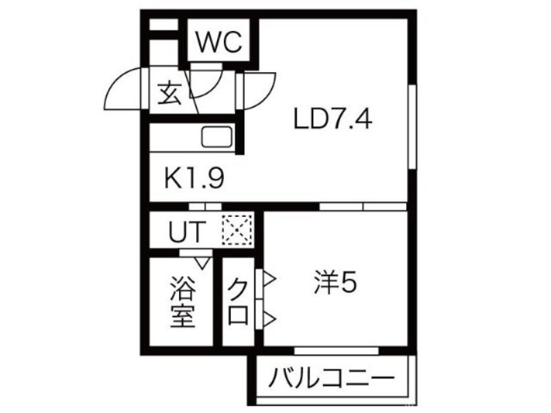 ZUCCA(1LDK/2階)の間取り写真