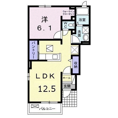 ラパーチェ(1LDK/1階)の間取り写真