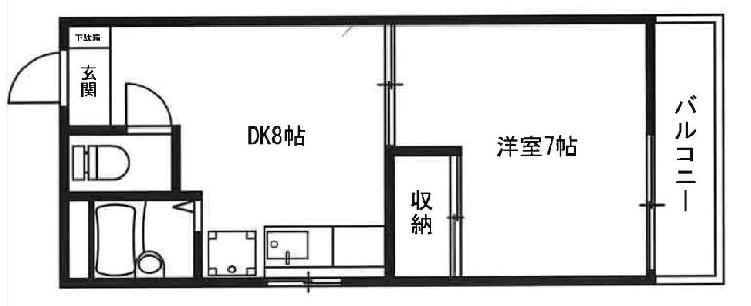 ルピナスハイム(1DK/2階)の間取り写真