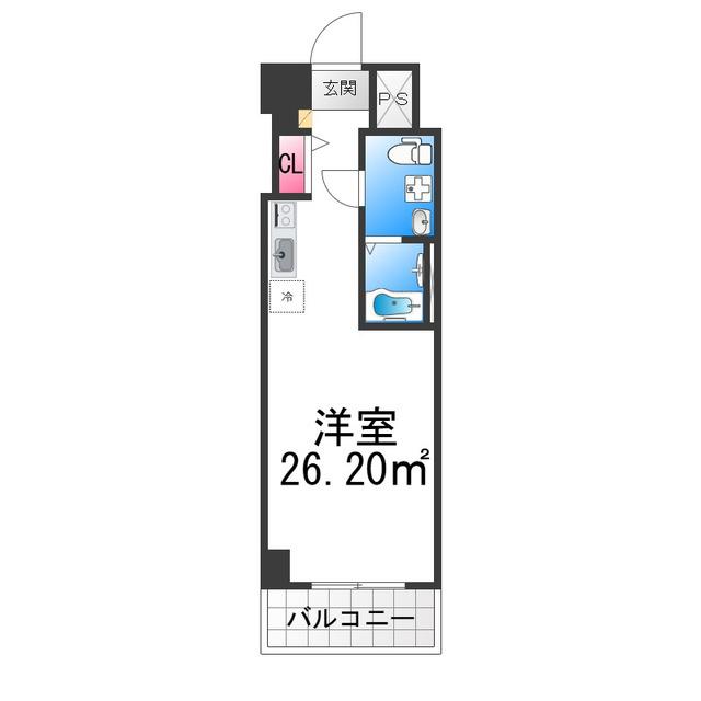 VITA NUOVA 堺(ワンルーム/10階)の間取り写真