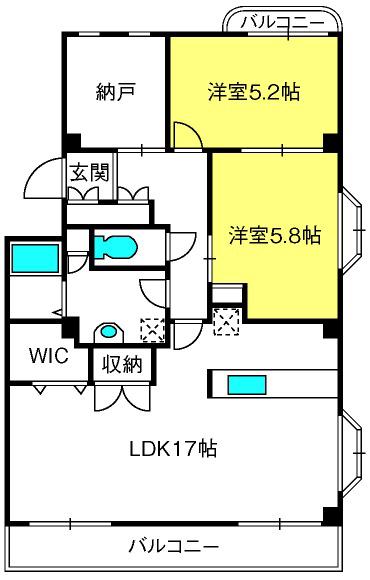 ラシーヌキュービック(2SLDK/2階)の間取り写真
