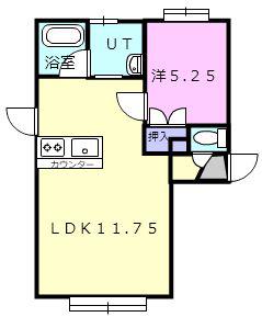アルブル(1LDK/1階)の間取り写真