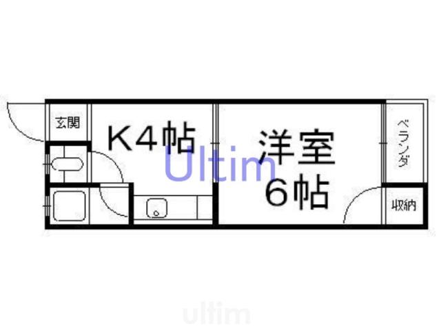 清幸マンション(1K/1階)の間取り写真