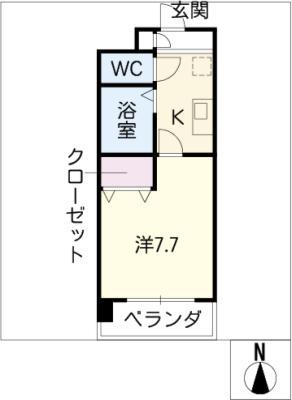 ユーステージ栄(1K/3階)の間取り写真