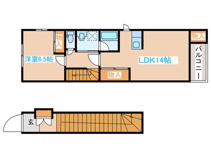 ALLOGGIO(1LDK/2階)の間取り写真
