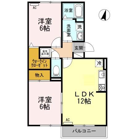 ロイヤルタウン松崎A 101(2LDK/1階)の間取り写真