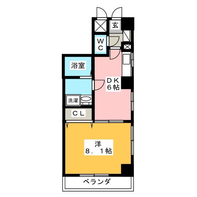 CHEZ MOI(1DK/6階)の間取り写真