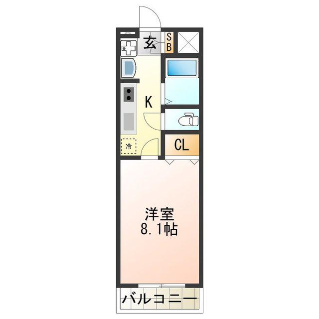 サンモール(1K/2階)の間取り写真