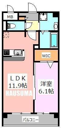 ALLES MEADOW(1LDK/6階)の間取り写真