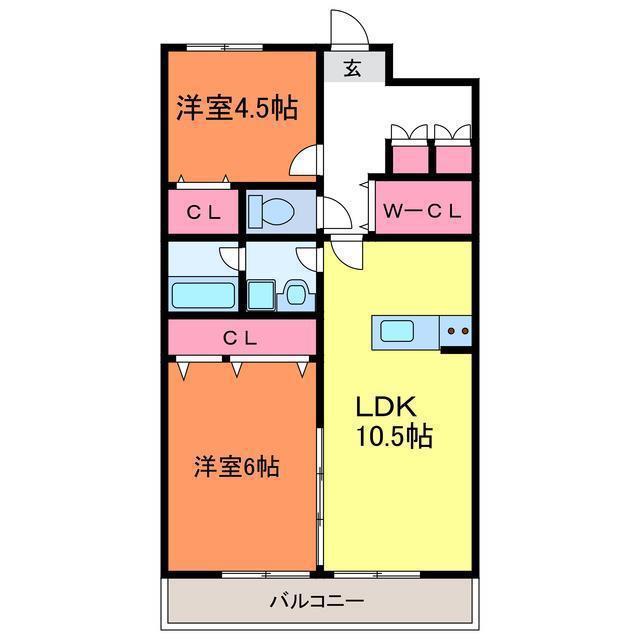 アドラブール文京町(2LDK/8階)の間取り写真