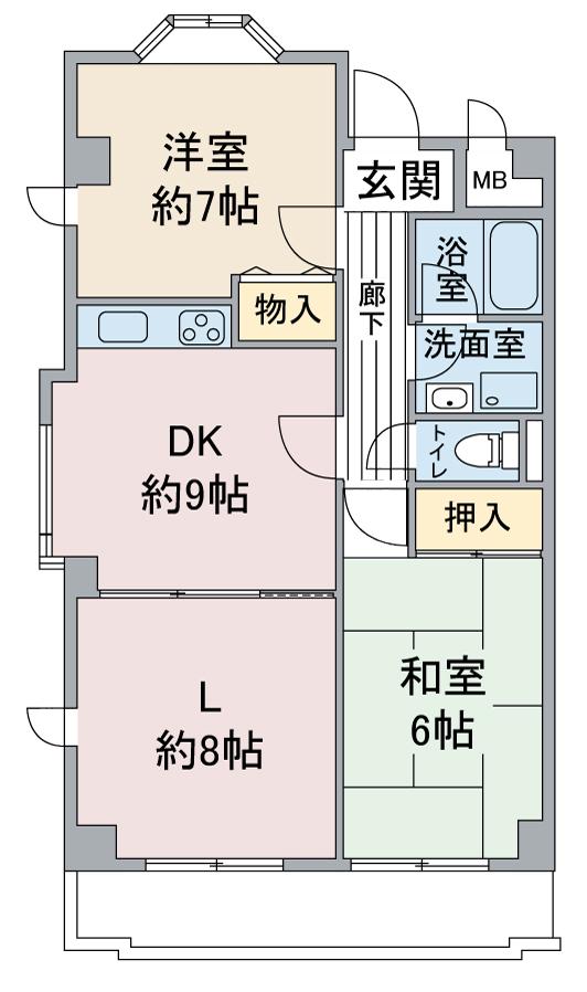 ウィステリアパレス(2LDK/2階)の間取り写真