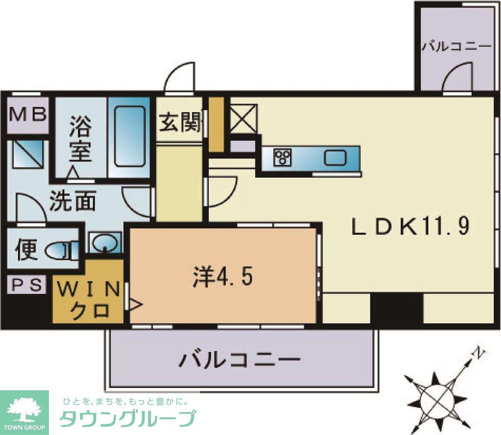 CRESCI LA ZONA(1LDK/4階)の間取り写真