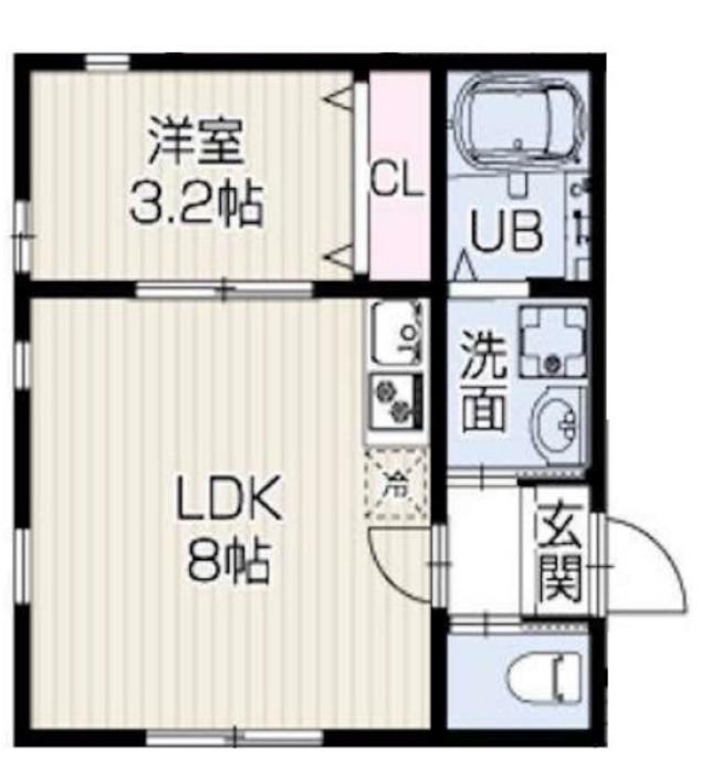 エクロール(1LDK/1階)の間取り写真
