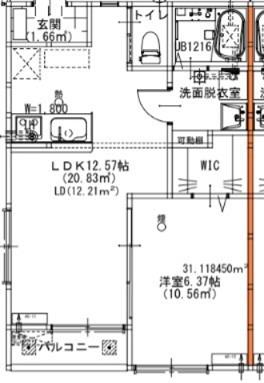 グランソフィア高萩B(1LDK/2階)の間取り写真