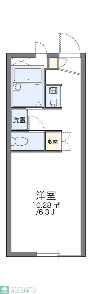 レオパレスレジデンス山崎(1K/2階)の間取り写真