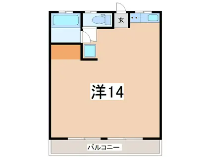 ときわ荘(ワンルーム/2階)の間取り写真