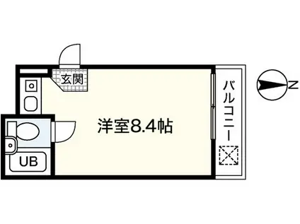 シャトーミナミ(ワンルーム/4階)の間取り写真