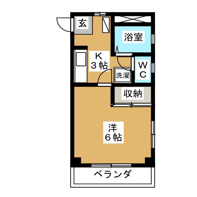 西幕張ビル(1K/2階)の間取り写真