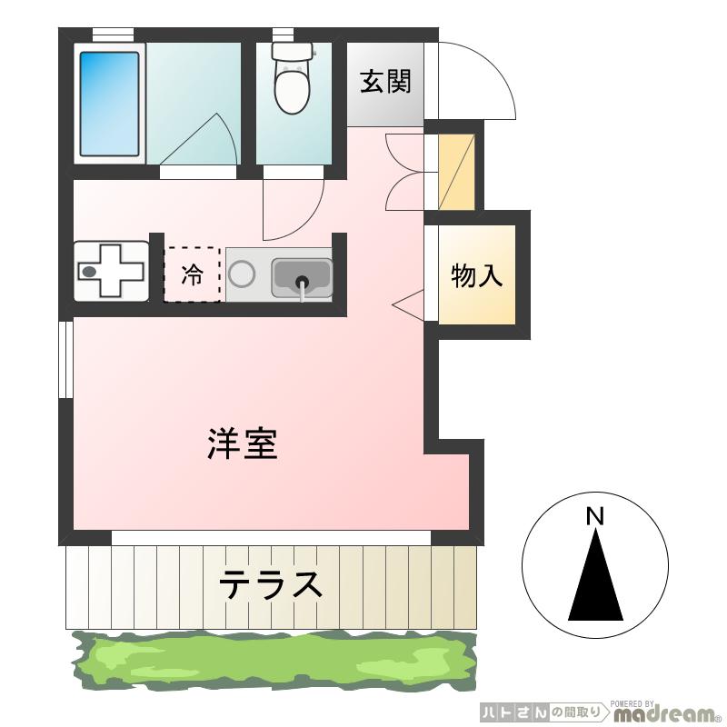 プリマベーラ東町(1K/1階)の間取り写真