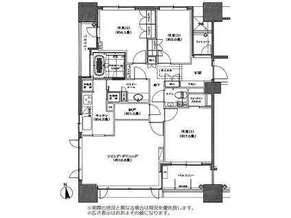 シティタワー西堀(3LDK/8階)の間取り写真
