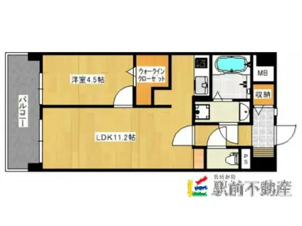 ボスコボブビルデング(1LDK/7階)の間取り写真