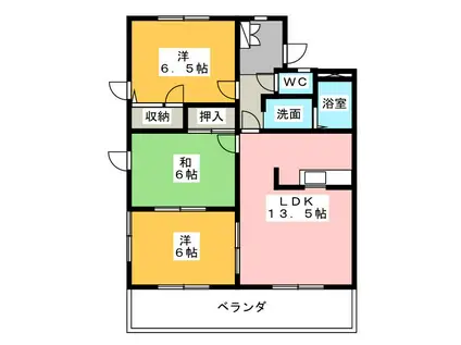 ファミーユ音羽(3LDK/3階)の間取り写真