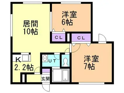 マグネットIII(2LDK/2階)の間取り写真