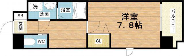 L-IDEA MINAMI HORIE(1K/3階)の間取り写真