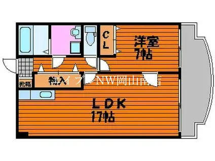 アークハイツ鹿田(1LDK/3階)の間取り写真