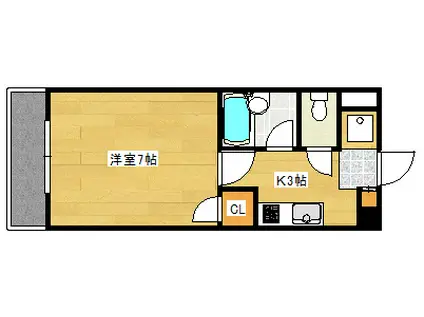 レジャンデールII(1K/3階)の間取り写真