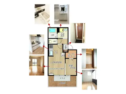 カタルパトモダ(1LDK/1階)の間取り写真